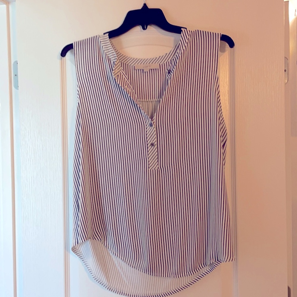 Silky and striped tank. Great for work!